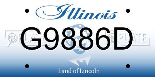 G9886D Illinois License Plate