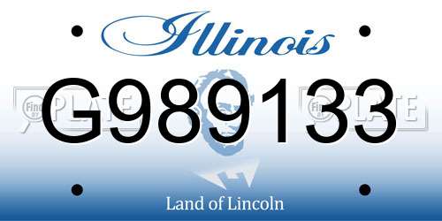 G989133 Illinois License Plate
