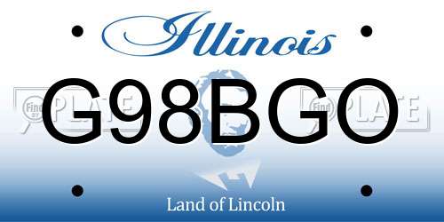 G98BGO Illinois License Plate