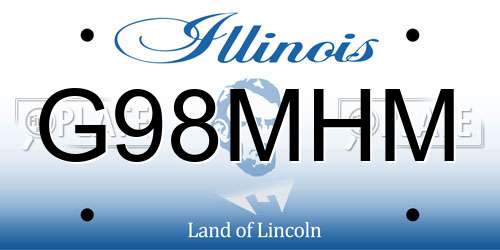 G98MHM Illinois License Plate