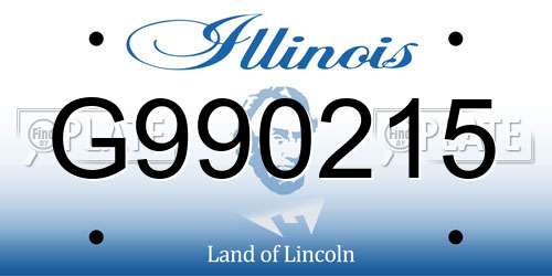 G990215 Illinois License Plate