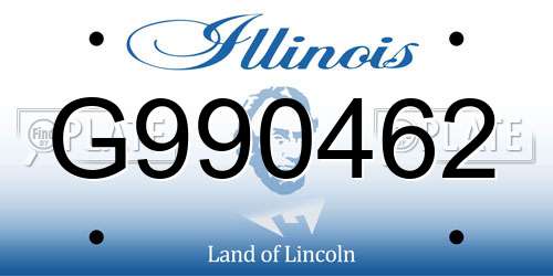 G990462 Illinois License Plate