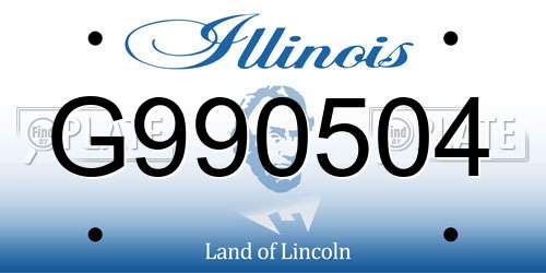 G990504 Illinois License Plate