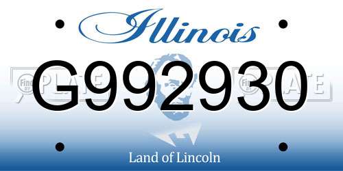 G992930 Illinois License Plate