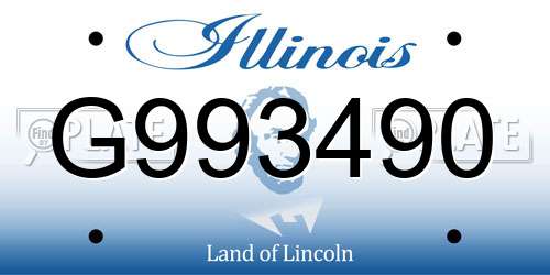 G993490 Illinois License Plate