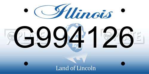 G994126 Illinois License Plate