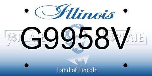 G9958V Illinois License Plate