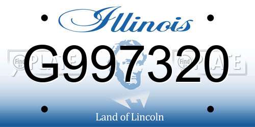 G997320 Illinois License Plate