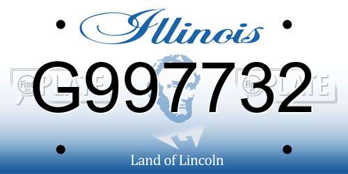 G997732 Illinois License Plate