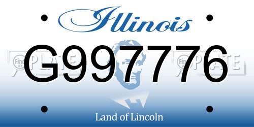 G997776 Illinois License Plate