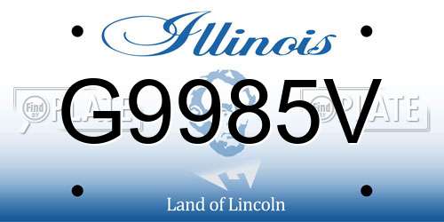 G9985V Illinois License Plate