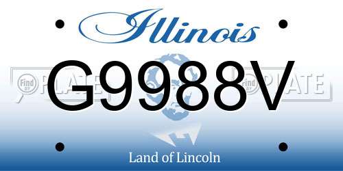 G9988V Illinois License Plate