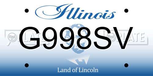 G998SV Illinois License Plate