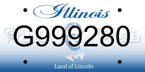 G999280 Illinois License Plate