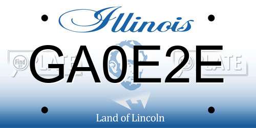 GA0E2E Illinois License Plate