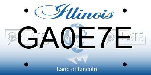 GA0E7E Illinois License Plate