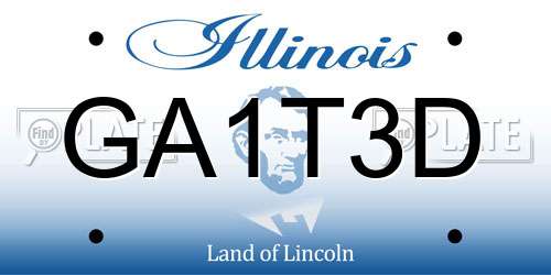 GA1T3D Illinois License Plate