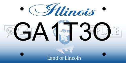 GA1T3O Illinois License Plate
