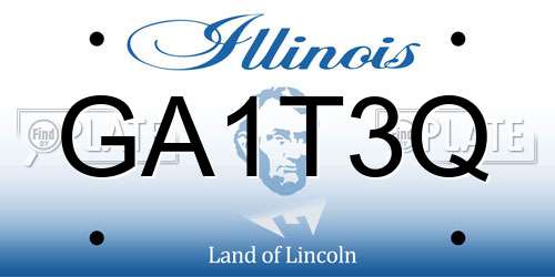 GA1T3Q Illinois License Plate