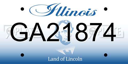 GA21874 Illinois License Plate