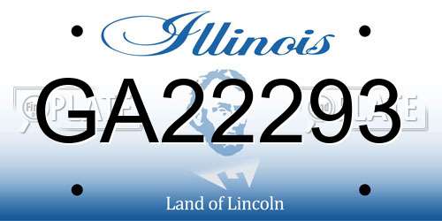 GA22293 Illinois License Plate