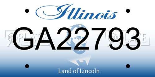 GA22793 Illinois License Plate
