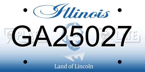 GA25027 Illinois License Plate