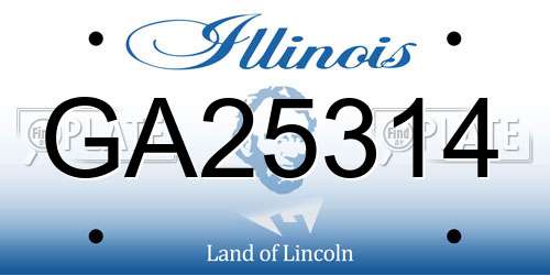 GA25314 Illinois License Plate