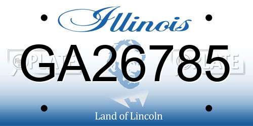GA26785 Illinois License Plate