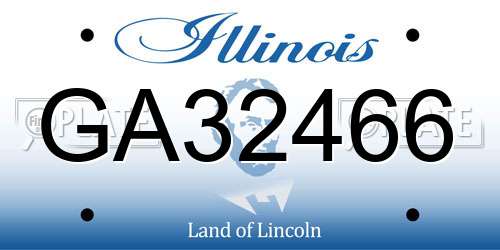 GA32466 Illinois License Plate