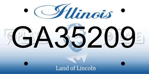 GA35209 Illinois License Plate