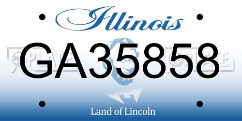 GA35858 Illinois License Plate