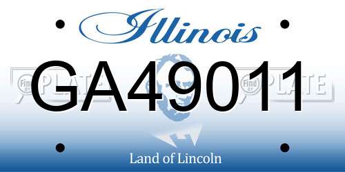 GA49011 Illinois License Plate