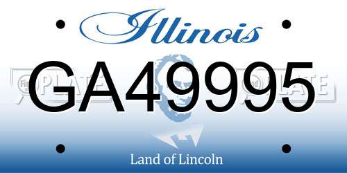 GA49995 Illinois License Plate
