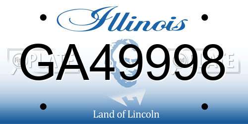 GA49998 Illinois License Plate