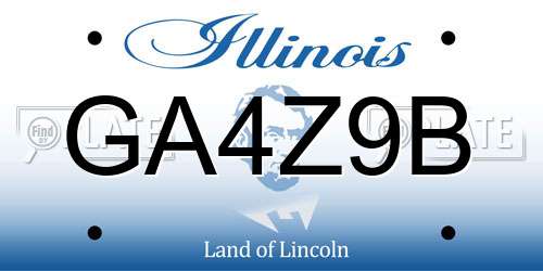 GA4Z9B Illinois License Plate