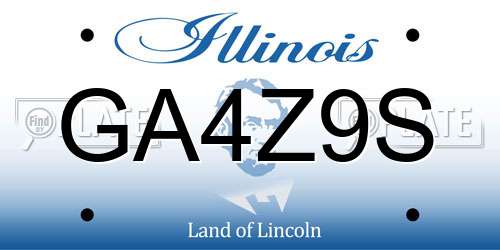 GA4Z9S Illinois License Plate