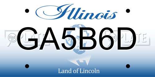 GA5B6D Illinois License Plate