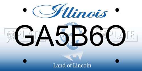 GA5B6O Illinois License Plate
