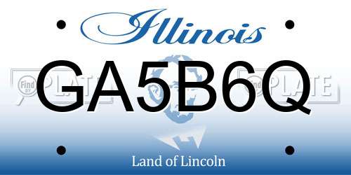GA5B6Q Illinois License Plate