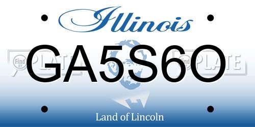 GA5S6O Illinois License Plate