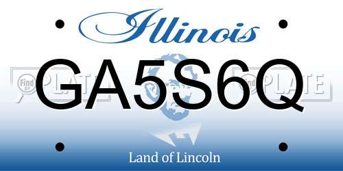GA5S6Q Illinois License Plate