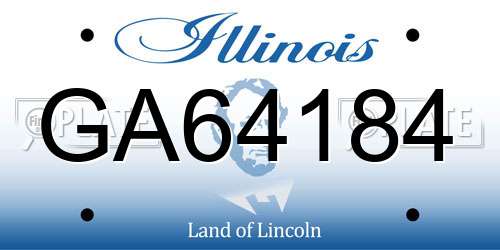 GA64184 Illinois License Plate