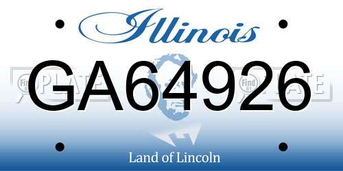 GA64926 Illinois License Plate
