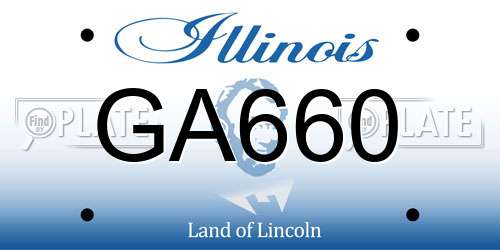 GA660 Illinois License Plate