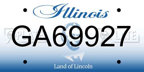 GA69927 Illinois License Plate
