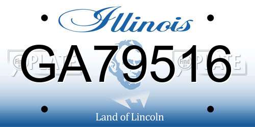 GA79516 Illinois License Plate