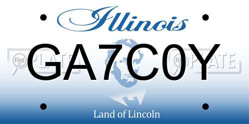 GA7C0Y Illinois License Plate
