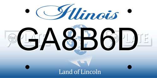 GA8B6D Illinois License Plate
