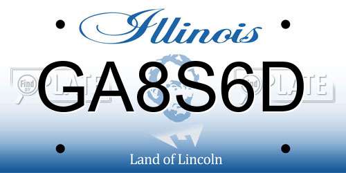 GA8S6D Illinois License Plate